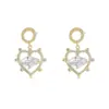 Pendientes de botón de plata S925 estilo coreano Micro incrustados con circonita temperamento encantador para mujer simples moda super hada celebridad de internet pendientes de corazón de melocotón para mujer