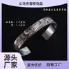 Nova Pulseira de Prata Tailandesa Feita à Mão Abertura Personalizada Vintage Grama Tang Águia Pulseira Masculina Pulseira de Liga Feminina Pulseira de Águia