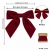 Lazo grande de terciopelo de 5 cm, un artículo de regalo popular transfronterizo, adecuado para bodas, decoración del hogar y adornos para árboles de Navidad