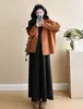 Vestido para mujer embarazada nuevo de otoño e invierno 2024 versión coreana de abrigo de suéter grueso simple y holgado falda de chaleco largo