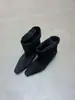 Botas de Cavaleiro Quadradas de Camurça Plissadas para Aumento de Altura Outono/Inverno 2026 Botas na Altura da Panturrilha da Moda