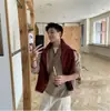 Novo suéter de tricô masculino casual versátil de inverno e outono, tamanho grande, com aparência de duas peças, corte solto