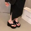 Chanclas de Plataforma con Cuña de Cuero Genuino para Mujer Bajita, Estilo Nuevo 2026, Aumentadoras de Altura, Suela Gruesa, para Verano al Aire Libre