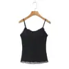 Comercio exterior transfronterizo ropa de mujer 2026 otoño estilo europeo y americano francés negro sexy terciopelo lunares volante camisola