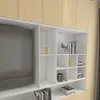 Fábrica de guarda-roupas sob medida para casa inteira em Moganshan, painel ecológico, porta de armário de vidro minimalista, porta a porta para armário de teto, aparador