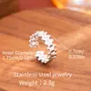 Anillos Abiertos de Acero Inoxidable Transfronterizos, Anillos Ajustables de Acero de Titanio que No se Desvanecen, Anillos Prensados en Aceite, Joyería de Mano al por Mayor