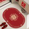 Tapete de piso de lama de diatomáceas Casamento Vermelho decoração de quarto de casamento banheiro tapete antiderrapante banheiro doméstico absorvente secagem rápida tapete de piso