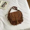 2026 nueva bolsa de playa, bolso de hombro, bolso cruzado, gamuza sintética con flecos, gran capacidad, bolso de viaje de otoño para mujer