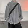 Nuevo cárdigan de punto para hombre, color liso, cuello alto, suéter tejido, ropa de punto informal de corte holgado de alta gama, estilo 'old money'