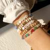 Pulsera bohemia de estilo europeo vintage con perlas y cristales, pulsera de cuentas de piedra ágata arcoíris de verano, joyería