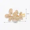 Pinza para el Cabello de Aleación de Lujo Ligero con Diamantes Completos Estilo Coreano, Pinza de Pato Flor Mariposa, Accesorio para el Flequillo Lateral, Adorno para el Cabello de Perla Chapada en Oro