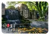 Imán de nevera de vidrio con paisaje de montaña y agua de Benchixi, lago de montaña, paseo marítimo, puerta de montaña tallada en piedra, cascada, decoración de recuerdo cultural y creativo