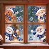 Nuevo Pegatina Estática Azul Navideña de Hombre de Jengibre Lindo Muñeco de Nieve Árbol de Navidad Copo de Nieve Pegatina de Vidrio Pegatina para Ventana