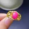 Venta Directa de Fábrica Anillo de Ópalo Rosa Natural Multicolor Piedra Principal 7*9mm Plata S925 Artesanía Fina Incrustación