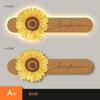 Pintura Decorativa de Pared para Dormitorio de Girasoles Pintura Colgante de Cabecera Iluminación LED Pintura de Ambiente Mural de Pared de Fondo para Sofá de Sala de Estar
