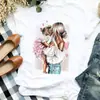 Moda desejo feminina europeia e americana Padrão MOM Dia das Mães T-shirt de manga curta estampada Tops femininos Gola redonda