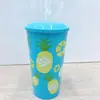 Producto Nuevo de Verano Taza de Agua Creativa Material PP Taza con Popote Venta al por Mayor Taza para Bebidas de Jugo Té con Leche Uso en Exteriores Taza de Gran Capacidad