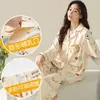 Pijama de Maternidade de Algodão Puro para Primavera e Outono, Manga Longa, para Amamentação, Todo em Algodão, Roupa Pós-Parto para Amamentar, Conjunto de Duas Peças para Casa