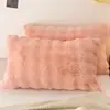 Par de Fronhas de Pelúcia de Pelo de Coelho para Inverno, Fronhas Espessadas de Veludo Leite, Enchimentos de Almofada de Fleece Coral, Peça Única