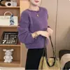 Suéter Holgado de Punto con Cuello Redondo y Perlas de Manga Larga para Mujer 2026 Primavera/Otoño Nuevo Versátil para Chicas