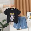 Comércio Exterior Roupas de Verão para Meninos Terno de Manga Curta Bebê Novo Bebê Verão Elegante Bonito Roupas Infantis Conjunto Moderno de Duas Peças