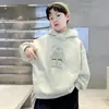 Blusa Térmica de Lã Meia-Gola para Meninos de Meia-Idade e Mais Velhos Outono/Inverno Manga Longa Raglã Blusa com Letra Adesivo para Meninos Roupa Íntima