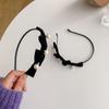 Elegante tocado de terciopelo con bordes finos, banda para el cabello con lazo negro de estilo coreano Dongdaemun, accesorios para el cabello de mujer, moda femenina