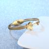 Pulsera Mariposa de Acero Inoxidable Dorado Arena de Dongdaemun Coreano Transfronterizo Pulsera de Moda Estilo Coreano Hueca Doble Anillo Acero Titanio