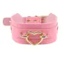 Cuero de PU Ecológico Estilo Europeo y Americano Collar de Bondage Exagerado Estilo Callejero Discoteca Sexy Collar con Forma de Corazón Correa para el Cuello