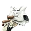 26 Novo Pelúcia Branco Hello Kitty Espesso Impermeável à Prova de Vento Proteção Contra o Frio Manta de Inverno à Prova de Vento Fivela de Chifre Patinete Elétrico