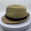 Nuevo Sombrero de Paja para Hombre Transfronterizo con Cadena y Rayas, Sombrero Estilo Británico para Primavera y Verano, Protección Solar Transpirable, Venta al por Mayor