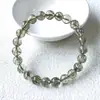 Pulsera de Cristal de Cuarzo Rutilado Verde Natural Banda Lisa Simple Pulsera Unisex Joyería de Cristal al por Mayor