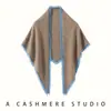 Outono Inverno 2026 Cachecol Triângulo Fino Mistura de Caxemira Blocos de Cor Franja Borda Crua Borda Desfiada Xale Quente Lenço Outerwear