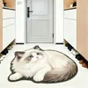 Alfombra de felpa temática de gato realista TEMU transfronteriza, imitación cachemir, alfombra gruesa para mesita de noche en el dormitorio, tapete absorbente para el baño