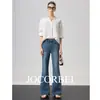 Calça de Supermodelo Jocorbei Não Apertada Jeans Flare de Cintura Alta para Mulheres, Calça Bootcut Vintage High Street, Tendência