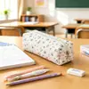 Estuche para Lápices Estudiante Estilo Nuevo Lazo Transfronterizo, Bolsa de Almacenamiento Pequeña Floral Simple, Organizador de Escritorio de Gran Capacidad para Papelería