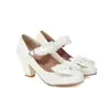 Novas sapatilhas de laço de renda estilo Princesa com fivela de salto alto grosso tamanhos 32-48 sapatos de comércio exterior