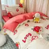 Juego de ropa de cama de tres piezas de algodón puro para dormitorio universitario, sábana individual, funda de edredón, sábana bajera ajustable, ropa de cama modelo nuevo 2026