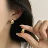 Pendientes de Clip Retro Estilo Hong Kong Dulces y Frescos para Mujer, de Moda y Versátiles, Alta Gama, No Requieren Perforación, Clips para Cartílago, Pendientes Personalizados de Nicho, Tendencia