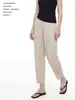 Calça Harem Fina Slim-Fit Cor Damasco Plus Size 2026 Verão Seda de Gelo Casual Cropped para Mulheres Versátil para Mulheres Plus Size