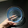 Plato Pequeño Redondo de Vidrio con Pintura de Tinta para Postres y Bocadillos, Alto Valor Estético, Vajilla de Vidrio Colorida, Al por Mayor en Stock
