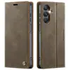 Funda para Teléfono Móvil Samsung S25 A17 Funda de Cuero con Patrón de Ternera Retro A07 Funda Protectora Tipo Cartera Rfid A56 Patrón de Microfibra