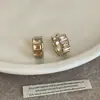 Pendientes de Cristal Redondos y Cuadrados Inspirados en Azucarillos para Mujer, Moda Vintage Tendencia Nicho de Moda Pendientes Versátiles de Lujo Ligero