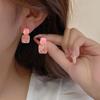 Pendientes Cuadrados Geométricos Nuevos Estilo Coreano Incrustados con Diamantes, Pintura al Óleo Cuadrada, Pendientes de Mujer de Gama Alta y Elegantes al por Mayor