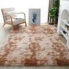 Tapete de Fibra de Seda e Lã Tie-Dye Gradiente Estilo Escandinavo para Sofá, Mesa de Cabeceira, Sala de Estar, Quarto de Aluguel, Tapete de Piso Resistente a Manchas, Casa