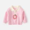Suéter Polo Tejido Fino para Bebé y Niño Pequeño, Top Tejido Delgado, Estilo Coreano Primavera y Otoño, Suéter de Dibujos Animados Lel, Suéter Pulóver para Bebé