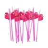 Fornecimento de local transfronteiriço decoração de festa descartável bebida palha estéreo favo de mel Flamingo palha de plástico