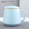 Taza de cerámica con filtro para té, taza de té, separación de té y agua, juego de té, regalo para evento de empresa, logo