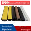Tira de vedação autoadesiva semicircular oca tira de espuma de borracha EPDM tipo D de um lado caixa de distribuição tira de esponja