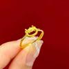 Anillo de oro arena de Vietnam y boca de dragón tienda de oro mismo estilo Anillo del Zodíaco Año del Dragón caricatura lindo anillo abierto de grifo